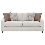  Coaster Furniture Christine 552061 Upholstered Sloped Arm Sofa - Beige IMAGE 2