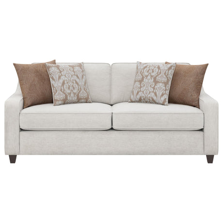  Coaster Furniture Christine 552061 Upholstered Sloped Arm Sofa - Beige IMAGE 2