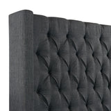 Elements International Morrow UMW090QB Queen Upholstered Bed - Charcoal IMAGE 4