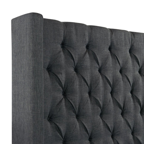  Elements International Morrow UMW090QB Queen Upholstered Bed - Charcoal IMAGE 4