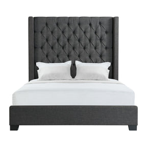  Elements International Morrow UMW090KB King Upholstered Bed - Charcoal IMAGE 1
