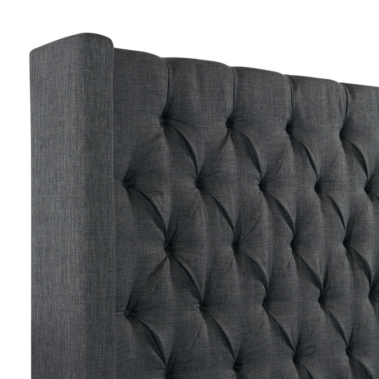  Elements International Morrow UMW090KB King Upholstered Bed - Charcoal IMAGE 4