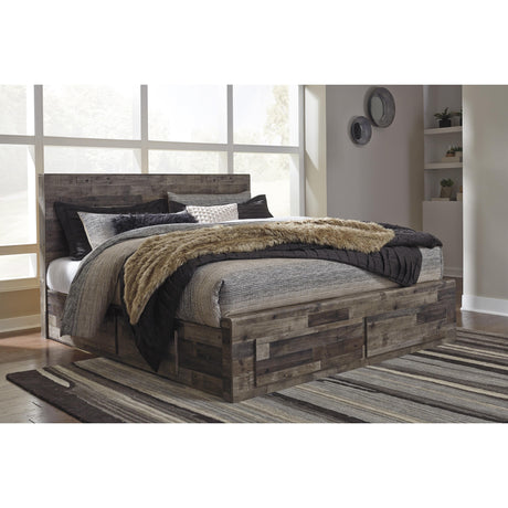  Benchcraft Derekson B200B19 King Panel Bed with 4 Storage Drawers IMAGE 2