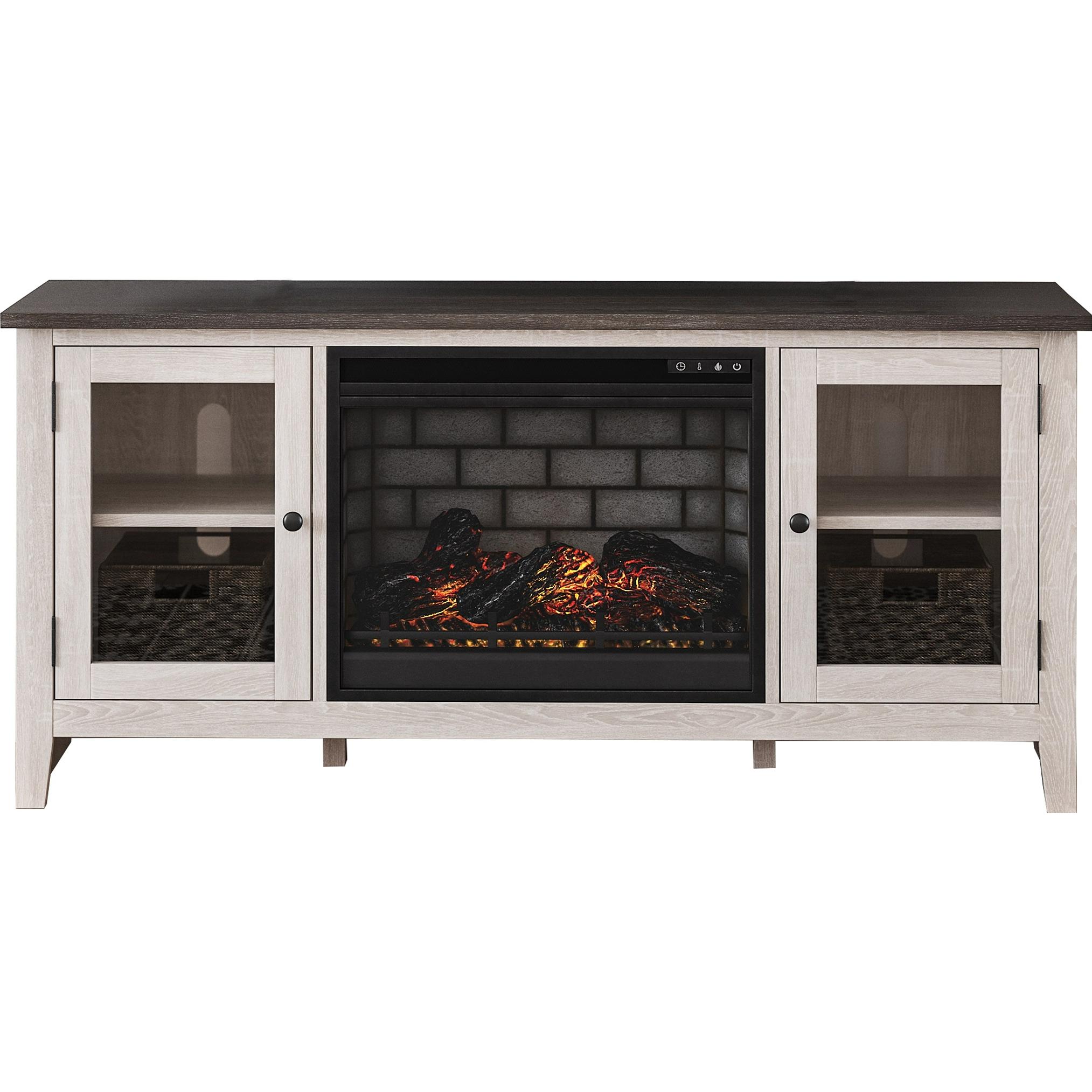 Signature Design By Ashley Dorrinson TV Stand with Electric Fireplace - Thumbnail 3