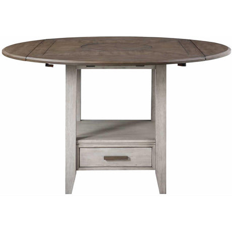 Steve Silver Furniture Abacus CU200 Round Counter Height Drop-Leaf Storage Table IMAGE 1