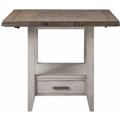  Steve Silver Furniture Abacus CU200 Round Counter Height Drop-Leaf Storage Table IMAGE 2
