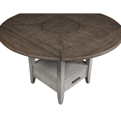  Steve Silver Furniture Abacus CU200 Round Counter Height Drop-Leaf Storage Table IMAGE 3