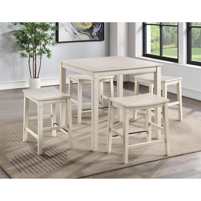  Steve Silver Furniture Westlake WS5000 5 pc Counter Height Dining Set - White IMAGE 1