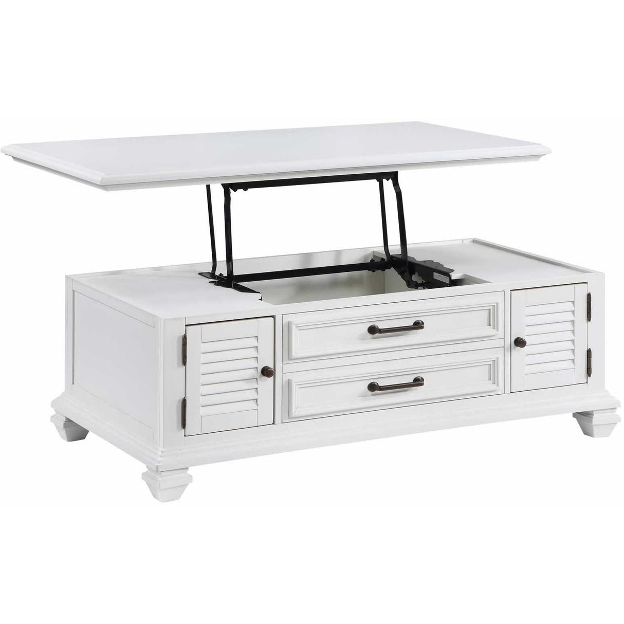  Steve Silver Furniture Charlestown CT100C Lift Top Cocktail Table - White IMAGE 4