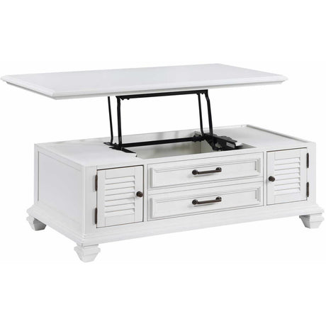  Steve Silver Furniture Charlestown CT100C Lift Top Cocktail Table - White IMAGE 4