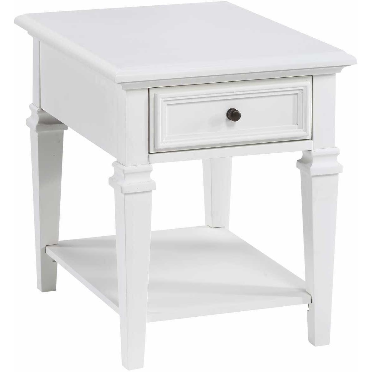  Steve Silver Furniture Charlestown CT100E End Table - White IMAGE 1