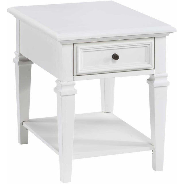  Steve Silver Furniture Charlestown CT100E End Table - White IMAGE 1