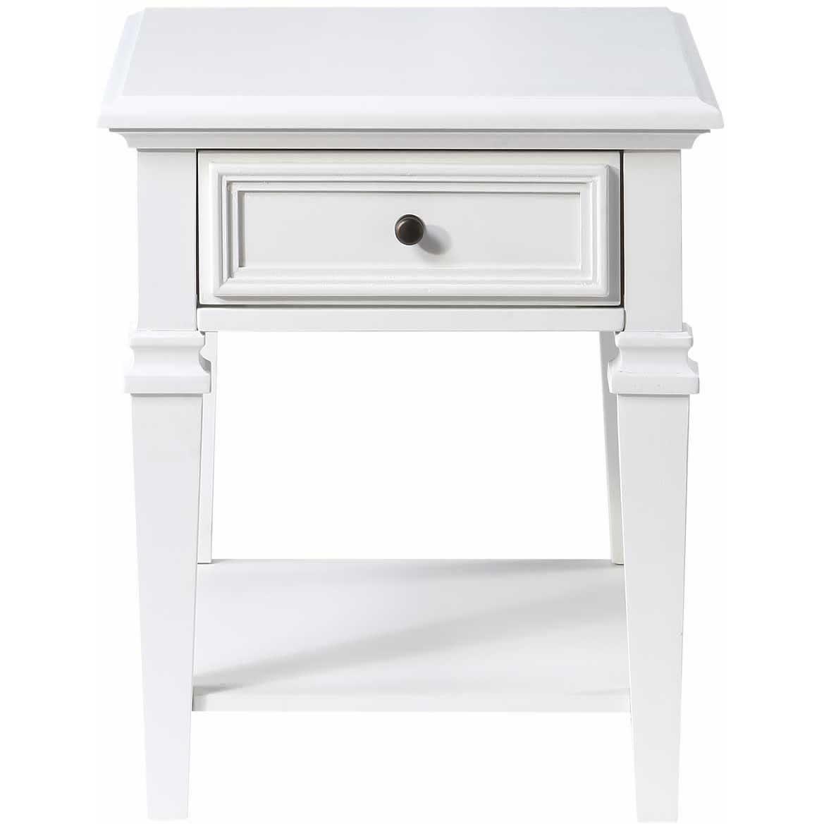  Steve Silver Furniture Charlestown CT100E End Table - White IMAGE 2