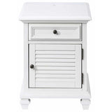  Steve Silver Furniture Charlestown CT100ES Storage End Table - White IMAGE 1