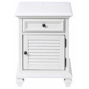  Steve Silver Furniture Charlestown CT100ES Storage End Table - White IMAGE 1
