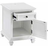  Steve Silver Furniture Charlestown CT100ES Storage End Table - White IMAGE 3
