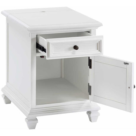  Steve Silver Furniture Charlestown CT100ES Storage End Table - White IMAGE 3