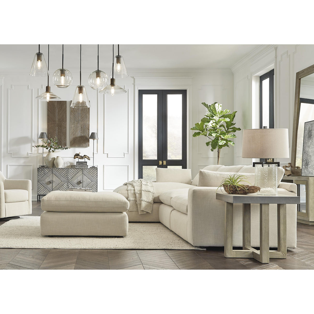  Benchcraft Elyza 1000608 Oversized Accent Ottoman IMAGE 4
