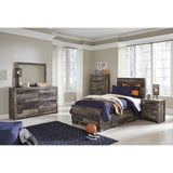 Benchcraft Derekson B200B20 Twin Panel Bed with 2 Storage Drawers IMAGE 2