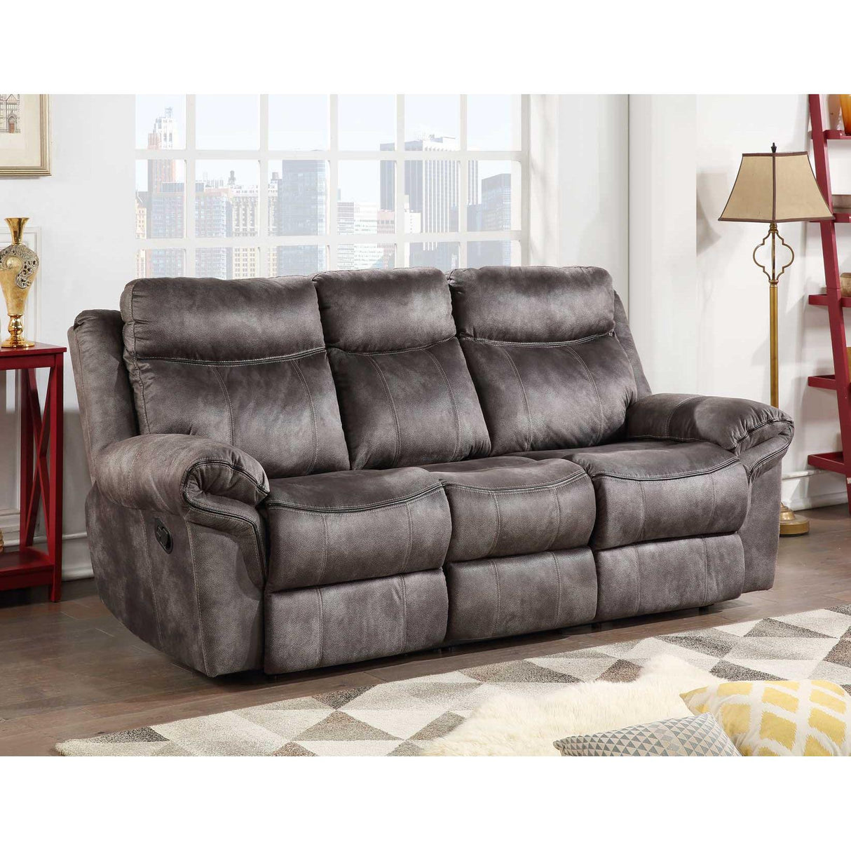  Steve Silver Furniture Nashville NH850SG Reclining Sofa w/Drop-Down Console - Grey IMAGE 8