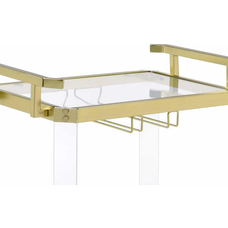  Steve Silver Furniture Aerin AE100CAS Server Cart - Gold IMAGE 3