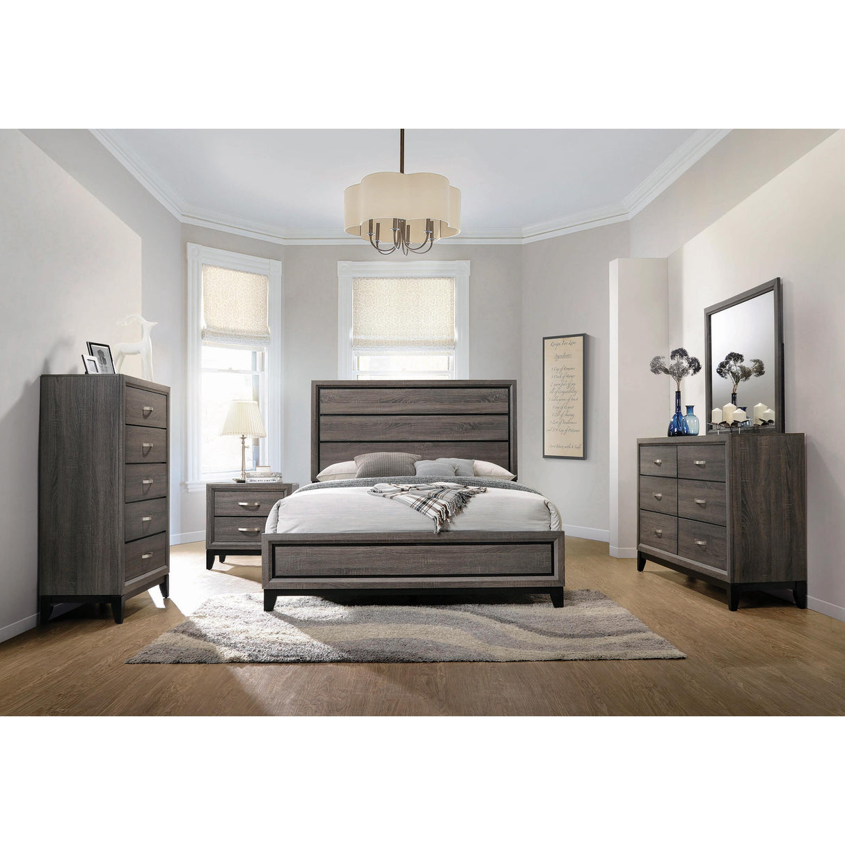  Coaster Furniture Watson 212421KW Wood California King Panel Bed - Grey Oak IMAGE 8