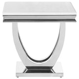 Kerwin U-Base Square End Table White And Chrome