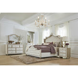  Coaster Furniture Antonella 223521KW Upholstered California King Panel Bed - Ivory IMAGE 4