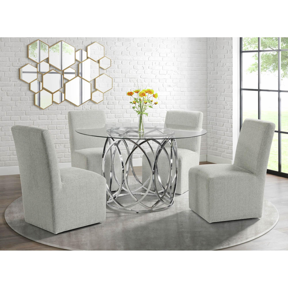  Elements International Nero Upholstered Side Chair Set IMAGE 7