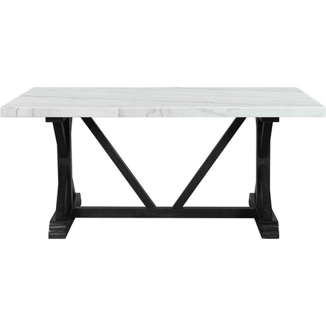  Elements International Tuscany 70" Marble Standard Height Rectangular Dining Table IMAGE 2