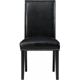  Elements International Meridian Faux Leather Side Chair Set in Black IMAGE 2