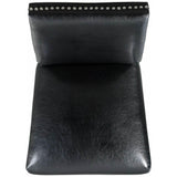  Elements International Meridian Faux Leather Side Chair Set in Black IMAGE 5