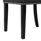  Elements International Meridian Faux Leather Side Chair Set in Black IMAGE 8
