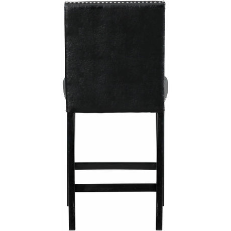  Elements International Meridian Faux Leather Counter Height Side Chair Set in Black IMAGE 4