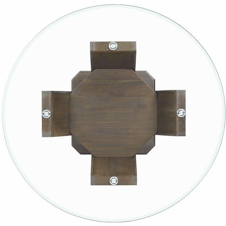  Elements International Dapper Round Counter Height Dining Table in Walnut IMAGE 3