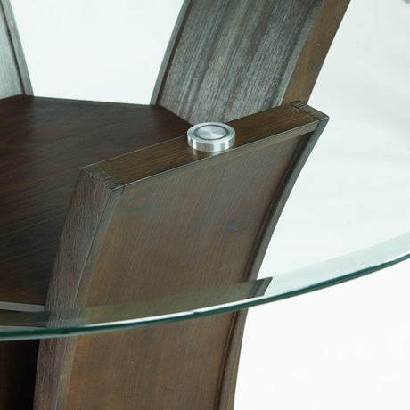  Elements International Dapper Round Counter Height Dining Table in Walnut IMAGE 4