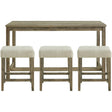  Elements International Oak Lawn Bar Table Single Pack (Table + Three Stools) IMAGE 1