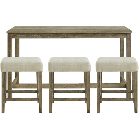  Elements International Oak Lawn Bar Table Single Pack (Table + Three Stools) IMAGE 1