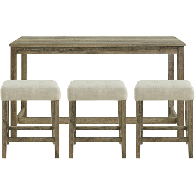  Elements International Oak Lawn Bar Table Single Pack (Table + Three Stools) IMAGE 1