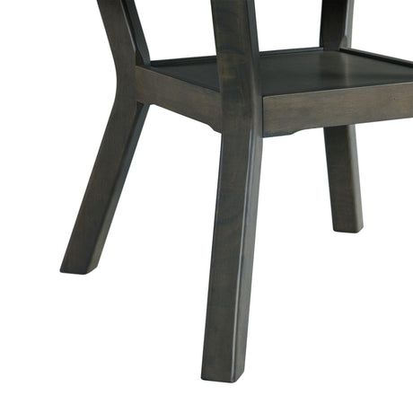  Elements International Amherst Dining Table w/Wood Leg Grey Finish IMAGE 5