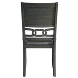  Elements International Amherst Dining Side Chair W/Fabric Cushion Side Stretcher Grey Finish IMAGE 2