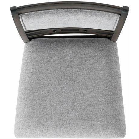  Elements International Amherst Dining Side Chair W/Fabric Cushion Side Stretcher Grey Finish IMAGE 3