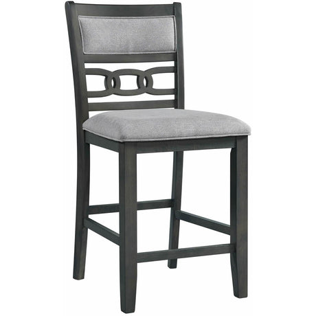  Elements International Amherst Counter Side Chair W/Fabric Cushion Grey Finish IMAGE 1
