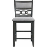  Elements International Amherst Counter Side Chair W/Fabric Cushion Grey Finish IMAGE 2