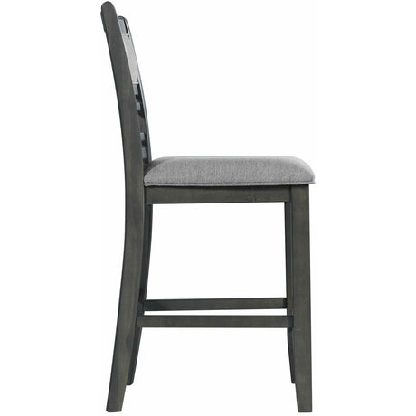  Elements International Amherst Counter Side Chair W/Fabric Cushion Grey Finish IMAGE 3