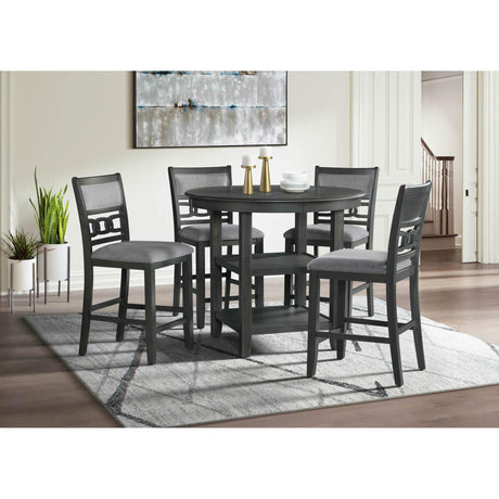  Elements International Amherst Counter Table w/Wood Leg Grey Finish IMAGE 6