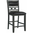  Elements International Amherst Counter Side Chair W/PU Cushion Grey Finish IMAGE 1