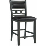  Elements International Amherst Counter Side Chair W/PU Cushion Grey Finish IMAGE 1