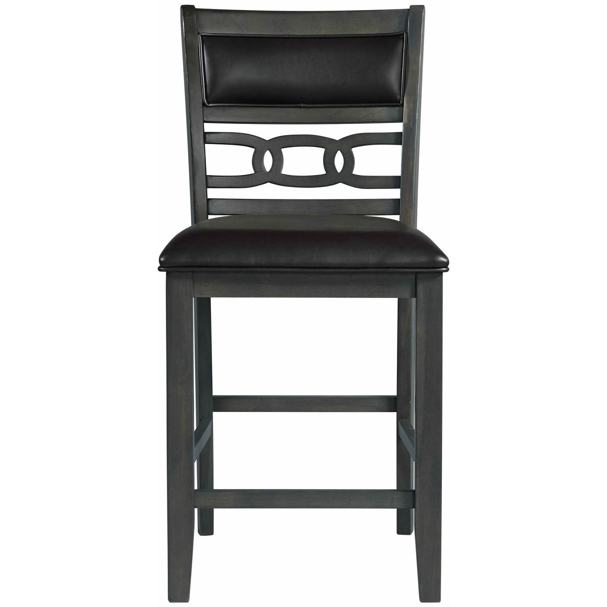  Elements International Amherst Counter Side Chair W/PU Cushion Grey Finish IMAGE 2