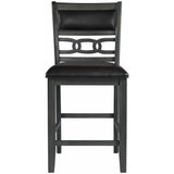  Elements International Amherst Counter Side Chair W/PU Cushion Grey Finish IMAGE 2